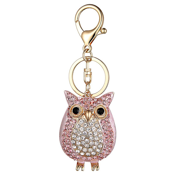 1 stk Ugle Rhinestone nøglering Sød mode charme dekoration hængende pung taske vedhæng bil nøglering nøglering
