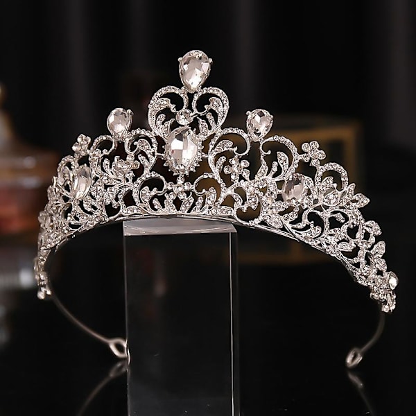 Brudekrone Hovedbeklædning Bryllup Fødselsdag Krone Hovedbeklædning Rhinestones Retro Luksus Hårtilbehør Til