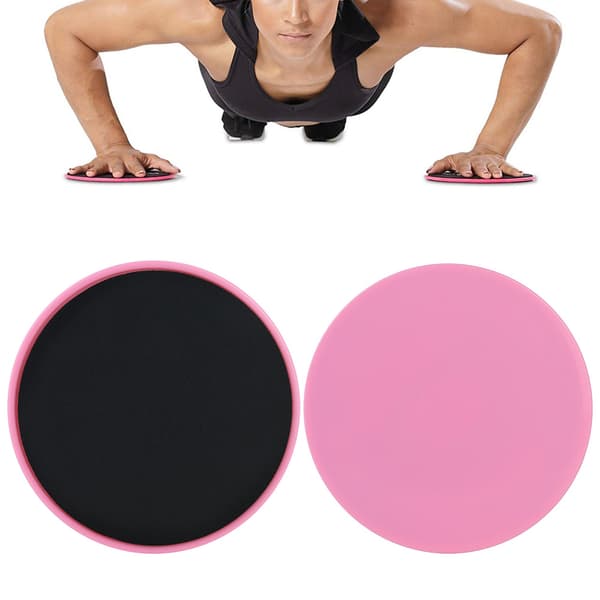 2 st Exercise Sliding Gliding Disc Fitness Core Slider Sport Full Body Workout (rosa)