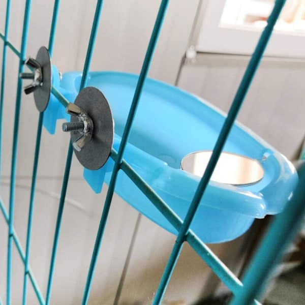 Fågelbad för husdjur med spegelbadkar och matbricka (med enkel spegel)