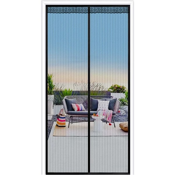 Udvidende velcro Classic Black Stripe Opgraderings Opbevaringskrog 90*210cm Myggenet Skærmdørgardin