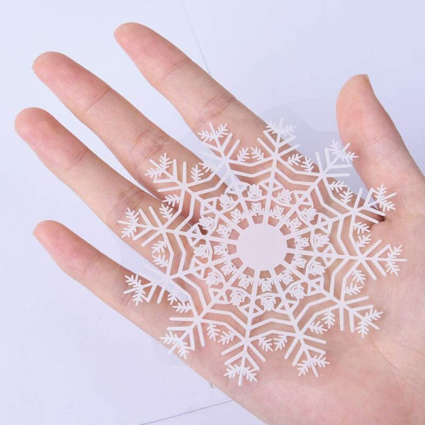 White Snowflake Wall Sticker Christmas Fawn Window Sticker (BJCA38)