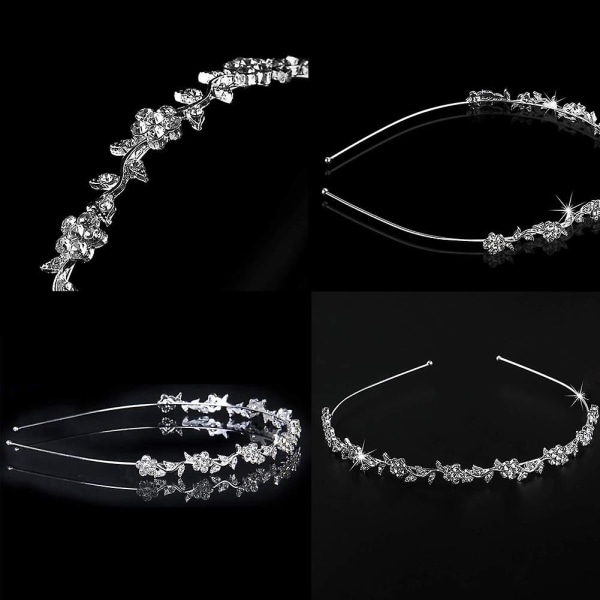 Diamond Flower Pannband - Silver