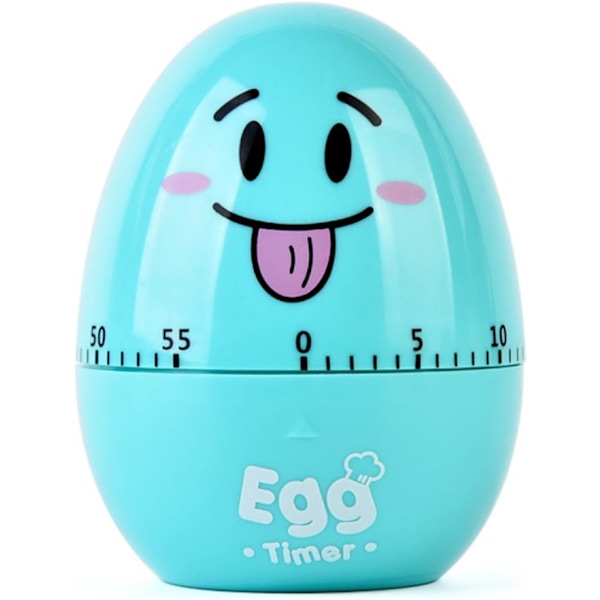 Funny Boiled Egg Cooking Countdown Timer, 1 Time Kids Mechanical Timer til køkken, studie, lektier, sportsøvelser (blå)