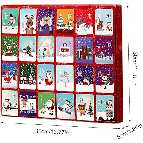 Julklappskalender med 24 par strumpor, 24 par julstrumpor, tryckta mönsterstrumpor, andningsbara mjuka vinterstrumpor för män och kvinnor