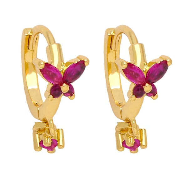 Øreringe Vintage Zircon Butterfly Fashion smykker Ac8808 Rose