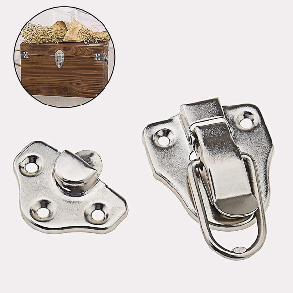 8-pack Retro Style Box Toggle Spärr Antik Metal Duckbilled Hasp Spärrhake Med Hänglås Hål För Smyckeskrin Skåp