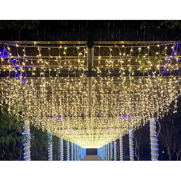 LED stjernegardinlys vandfaldslys, Halloween julebryllup, vinduesbelysning,