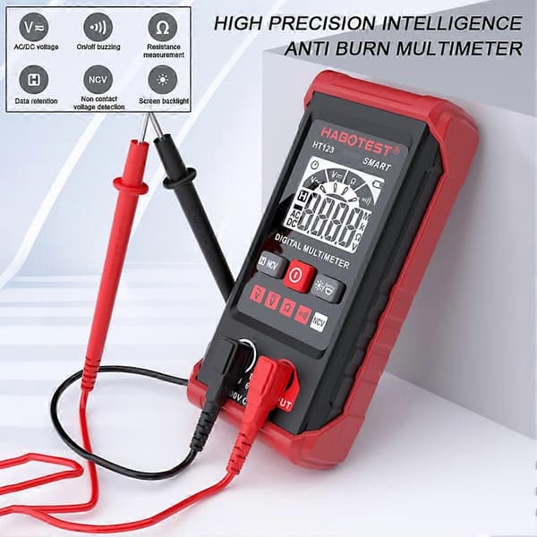 Digitalt multimeter AC-DC spenning strøm motstandstester lommestørrelse multifunksjonelle testere English