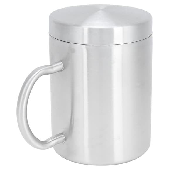 Rostfri Dubbelväggig Isolerad Stålmugg Handtag Lock 400ml Ölmugg Hemsommar