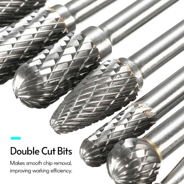 8-pack 1/8" Double Cut Hard Burr Set