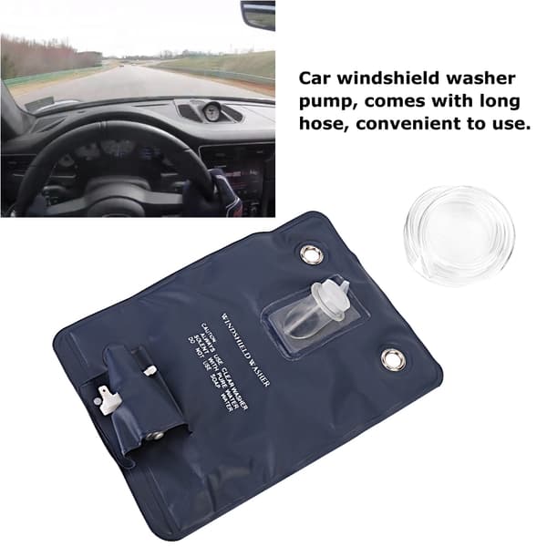12V Universal Vindrutetvättpump med Flaska Väska Kit Passar för Klassisk Bil 151286776374