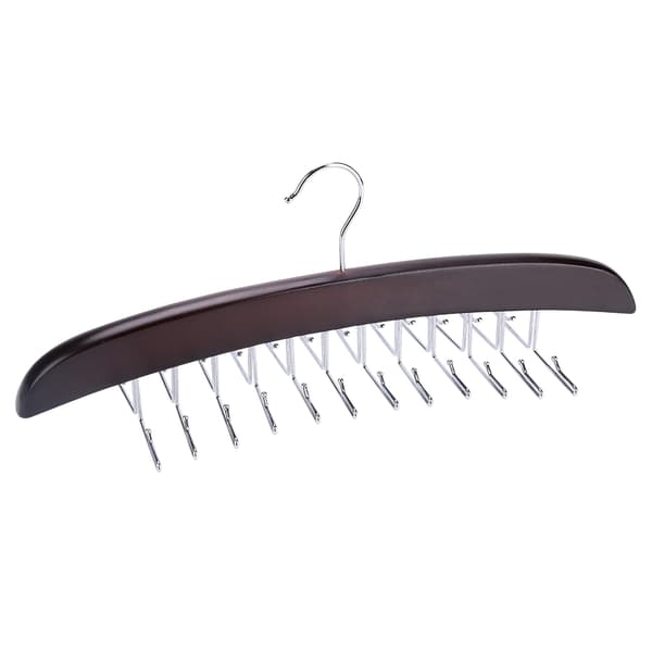 Roterende Træ Slipsophæng - 24 Kroge, Mørkerød