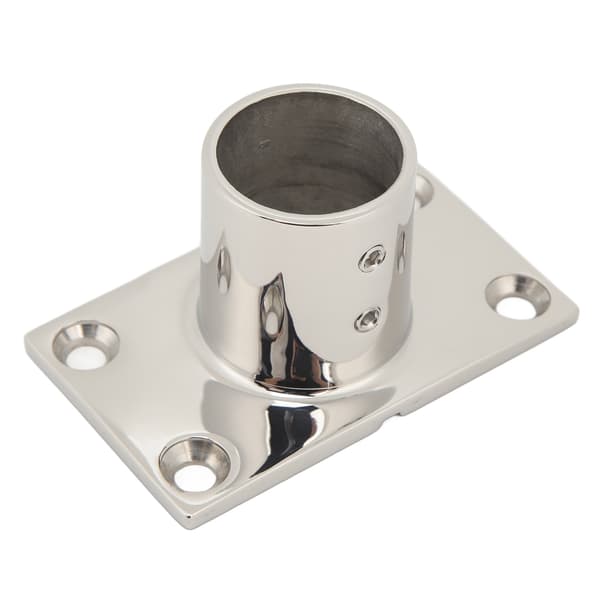 Båd Gelænderbeslag Rektangulær Base Sølv Robust Rustfri Båd Dæk Gelænder Rektangulær Base til Båd Marine Yacht 90°30MM/1.2in