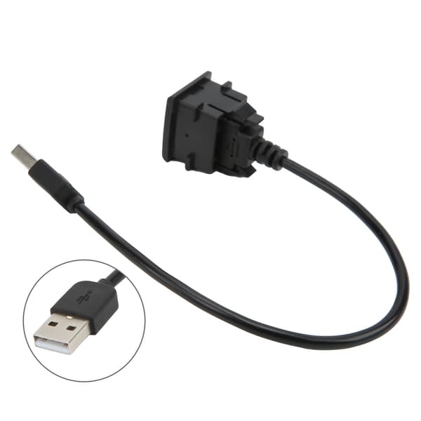 Bil Ledning USB Udgang Forlænger Han til Hun Multipel Beskyttelse 12V‑30V Input Erstatning for Camry Prius
