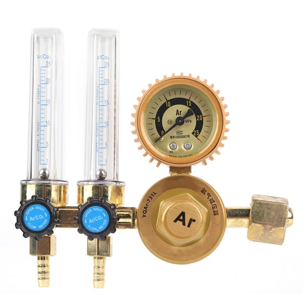 Dobbelt manometer Argon Gas Trykregulator Svejsetilbehør 0,25 MPa