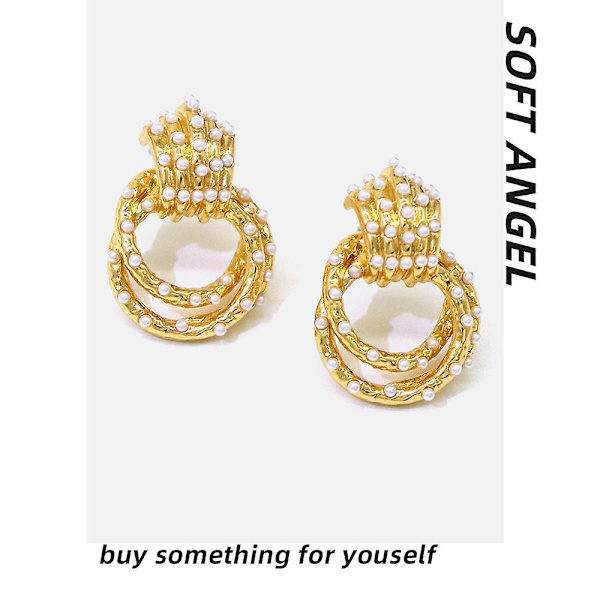 Örhänge Pearl Geometry Stud Modesmycken Ac6081