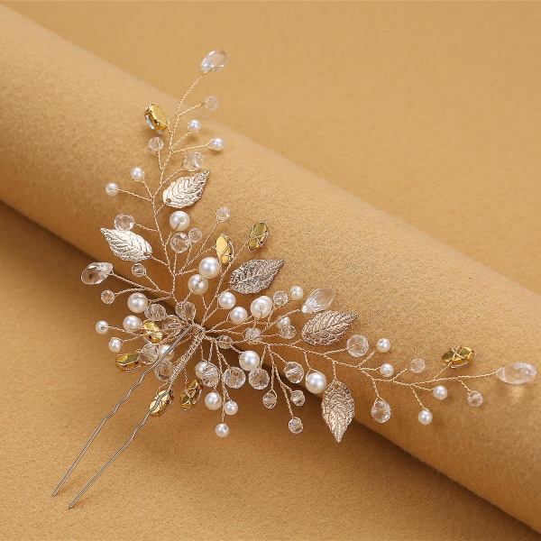 Golden Leaf Pearl hårnåle Moderigtigt legering brude bryllup hårtøj charmerende smykker gaver til kvinder