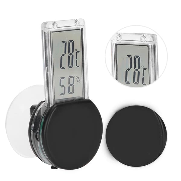Digitalt Reptil Terrarium Termometer Hygrometer Svart