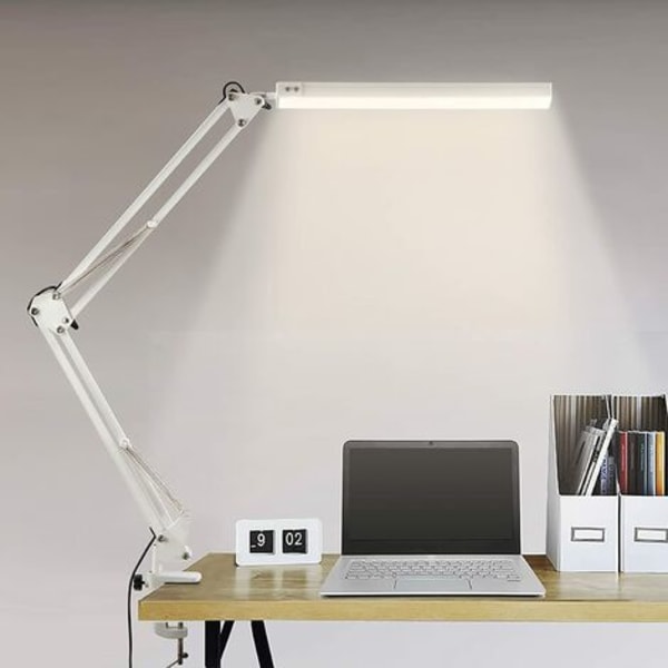 LED-pöytälamppu, 14 W:n kokoontaitettava Architect-pöytälamppu kiinnikkeellä, 10 kirkkaustasoa x 3 väritilaa, säädettävä pöytälamppu