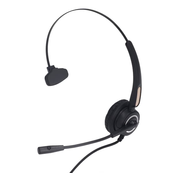 Støjreducerende headset, kablet, ergonomisk callcenter-hovedtelefon til kontortelefonsalg