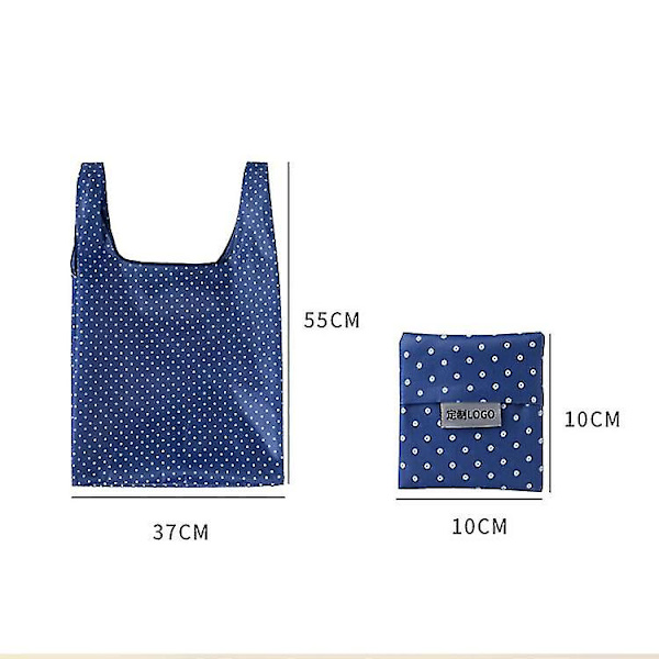 Sammenfoldelig indkøbstaske Dark blue dots