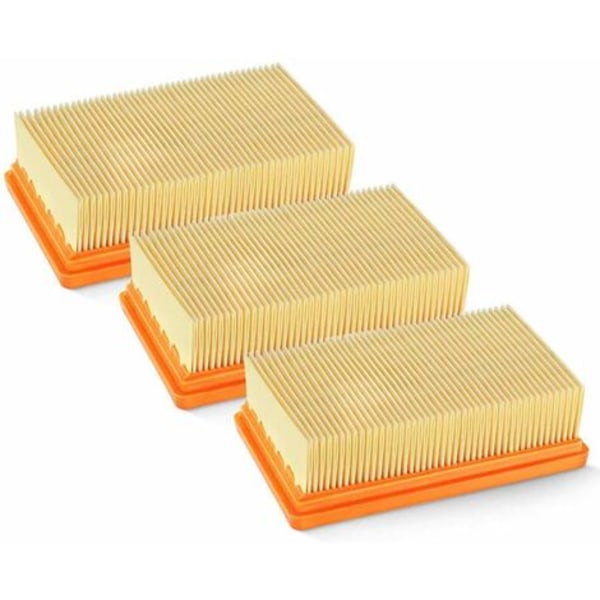 3-pack utbytes platt veckat filter, platt filter, vakuumfilter, MV4 MV5 MV6 WD4 WD5 WD6, WD4P WD5P WD6P, Wet Dry Vac
