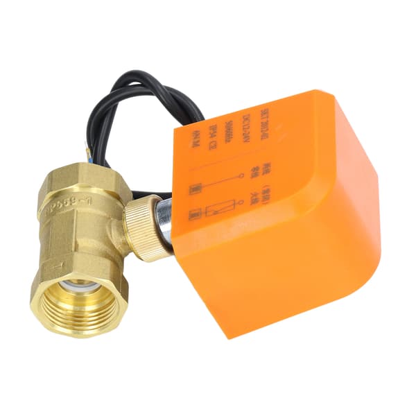 DN25 2-veis 2-leder elektrisk kuleventil Normalt lukket Universal messingkuleventil DC 12-24V