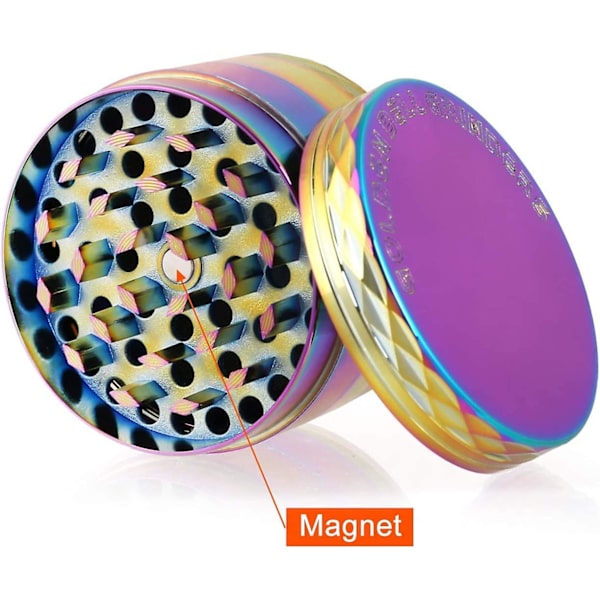 2" (5 cm) 4 stykke zinklegering urtekrydderimaskine - farverig med diamantformede dekorationer