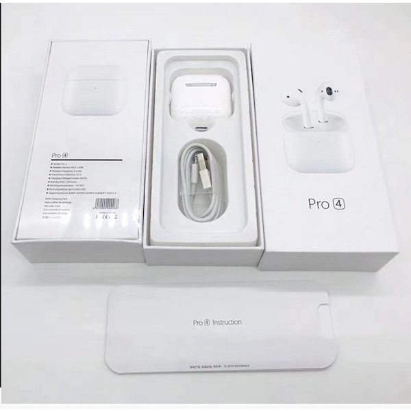 WhitePods trådlösa bluetooth headset vit mini pro4