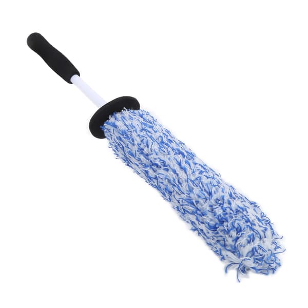 Bil Dekkrensebørste Mikrofiber Myk Multifunksjon Lang Rekkevidde Eksosfanger Sprutbeskyttelse Blå