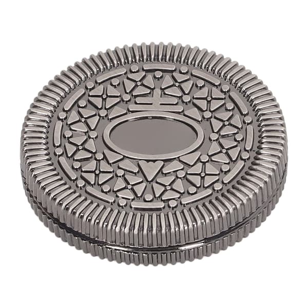 Metall Slider Haptic Coin Vuxen Stress Relief Clicker Fingertoppsleksak ADHD Silver