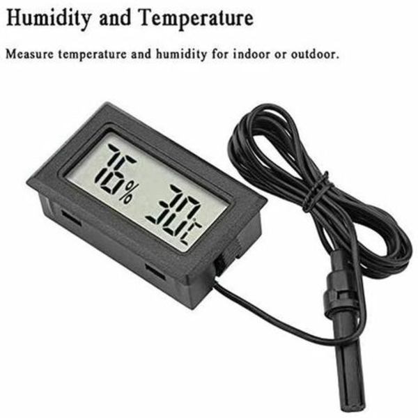 Digital termometer Hygrometer Mini-sondtermometrar Temperaturmätare Fuktighetsmätare för reptilinkubator Aquarium P