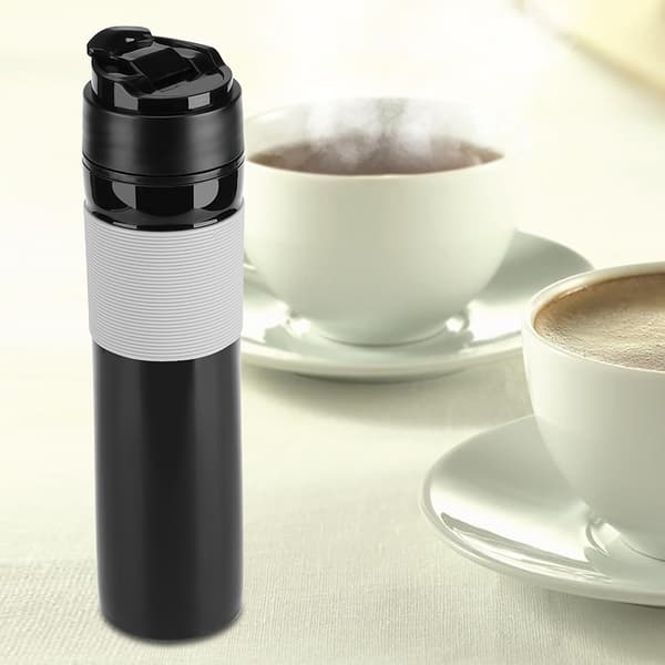 Bærbar Kaffe Presseflaske - 350ml, Sort