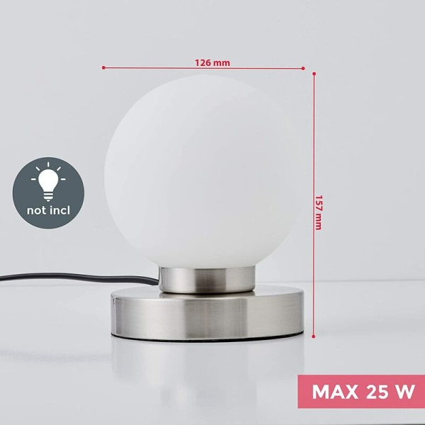 D12.6CM beröringsglas bordslampa avbländande sängbord liten bordslampa stämningsbelysning, lämplig för sovsalar, sovrum, perso