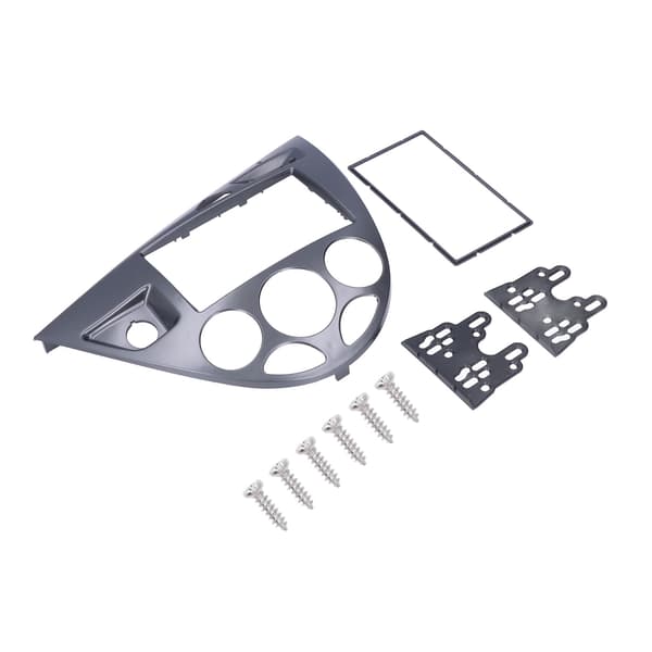 2DIN Audio CD DVD Panel Instrumentbräda Dekoration Plug and Play Ersättning för Focus 1998-2006 Silvergrå