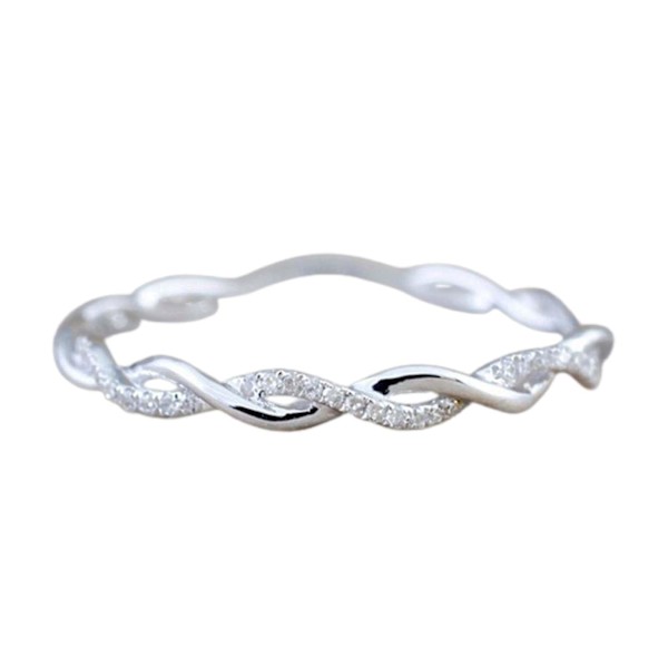 Kvinnor Ring Twisted Shape Strass Smycken Utsökt Bright Luster Ring för bröllop Golden US 5