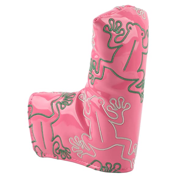 Broderiputter Golf Putter Headcover Magnetisk Lukking Rosa PU-deksel