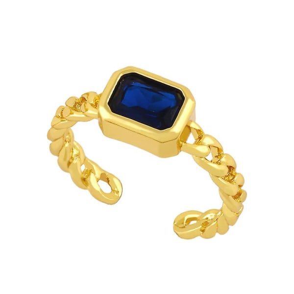 Ring Vintage Zircon Geometry Stud Modesmycken Ac9618 white