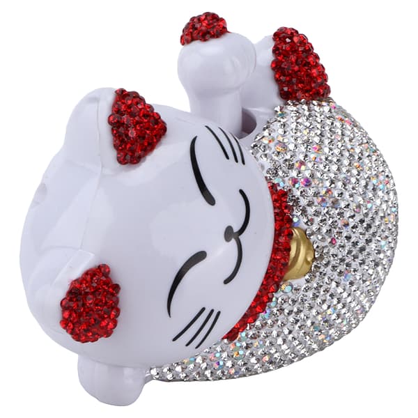 Fortune Lucky Cat Bling Rhinestone Rød Universal Centerkonsol Dashboard Indretning