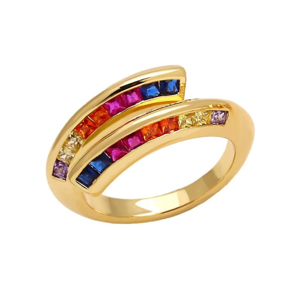 Ring Vintage Zircon Geometry Stud Modesmycken Ac10209 Rose