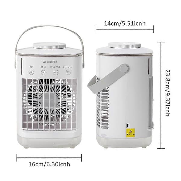 Bordkøleventilator Fire-trins Justerbar USB Mini-Personlig Luftkøler Til Hjem/Kontor White