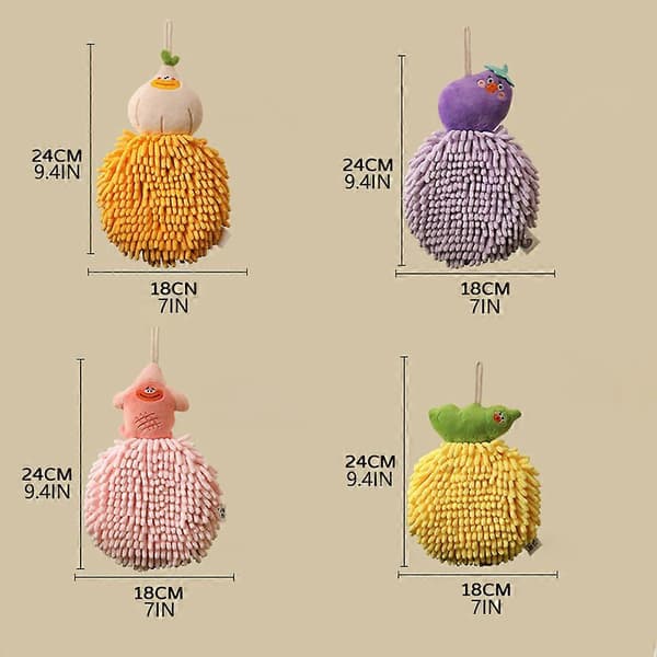 Chenille håndklæder, hurtigtørrende, absorberende, hængende håndklædebold, blødt, fluffy, absorberende mikrofiberhåndklæde Orange