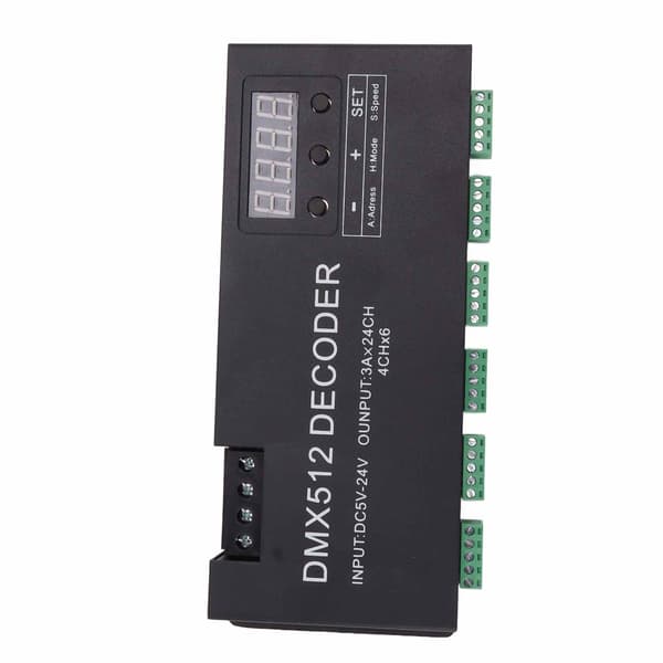 24-kanals DMX-dekoder digitalt display RGBW DMX512 dimmerdriver LED-kontroller scenebar DC5V til 24V