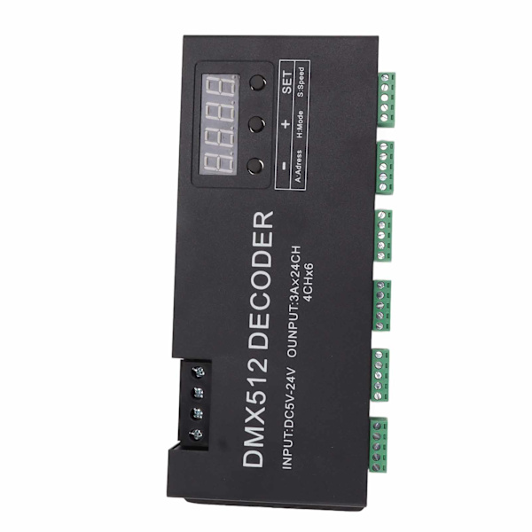 24-kanals DMX-dekoder Digitalt display RGBW DMX512 lysdæmperdriver LED-controller scenebar DC5V til 24V