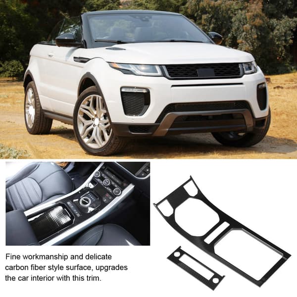 2 stk. kulfiber-stil midterkonsol gearpanel til Land Rover Range Rover Evoque 12-17