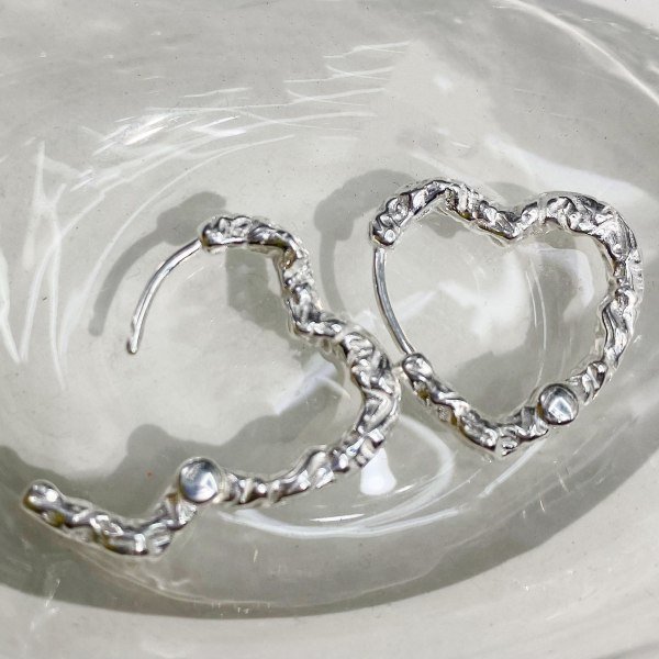 Ørering Oval S925 Sølv Modesmykker Ac5203 heart stud