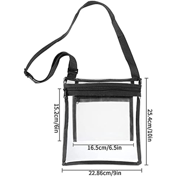 Genomskinlig Crossbody-väska Genomskinlig handväska Stadium-godkänd handväska Justerbar genomskinlig Crossbody-konsert Klara väskor Genomskinlig Messenger-väska för kvinnor män