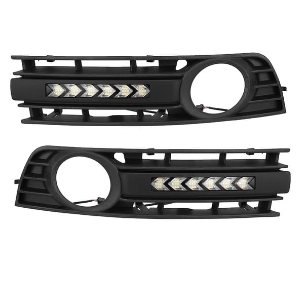 2 stk Grill Tåkelys Blinklys kjørelys Passer til Audi A4 B6 01-05 (svart)