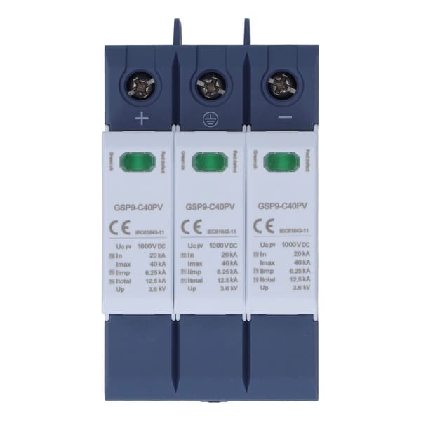 40KA 3P SPD Solceller Överspänningsskydd DIN-skena Installation DC 1000V